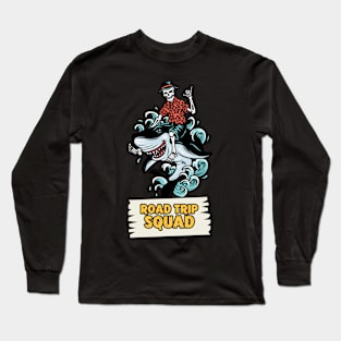 Road Trip Squad Summertime Vacation Getaway 2023 Skeleton Long Sleeve T-Shirt